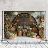 Aperturee - Wood Arch - Door Grey White Wall Backdrop For Easter
